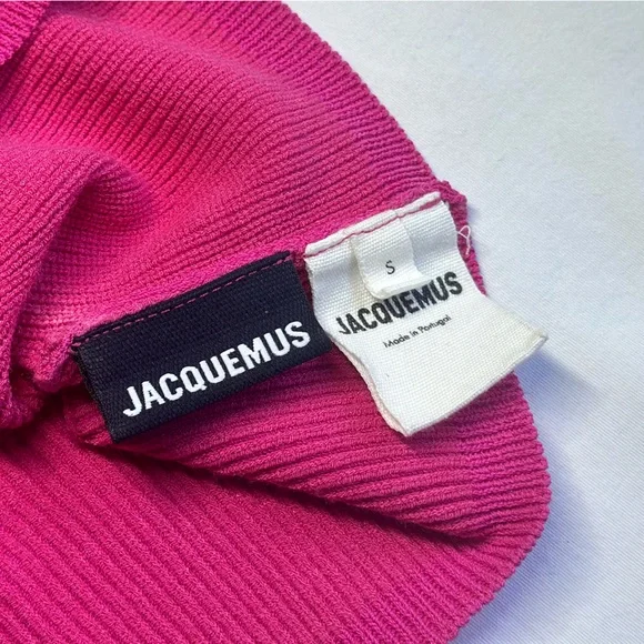 Jacquemus Pink Valensole Ribbed Knit Bralette Top Pink - Picture 8 of 9